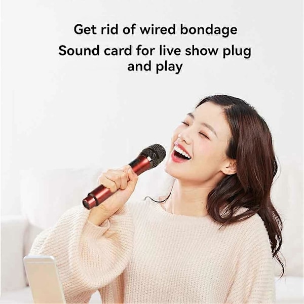 Trådløst mikrofonsett med dynamisk metallmikrofon og oppladbar mottaker for karaoke, sang, bryllup, blå