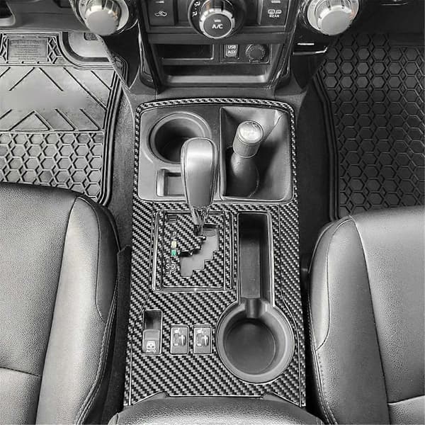 Kulfiber til 4Runner 2010-2020 LHD Center Control Gear Shift Panel Trim Cover Kit Interiørtilbehør