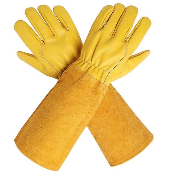 Lædersvejsehandsker, ekstra lange handsker, tykkere ekstrem varmebestandige arbejdsbeskyttelseshandsker M