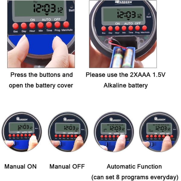 Elektronisk timer Trädgård bevattningskontroll Digital intelligent vattenförsörjningssystem LCD vattentät, inget vattentryck
