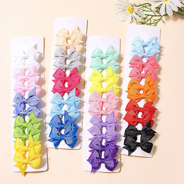 20 st/set Nya söta solida band rosett hårklämmor för flickor handgjorda rosetter hårnål spännen huvudbonad barn hår accessoarer 10 färger Set 5