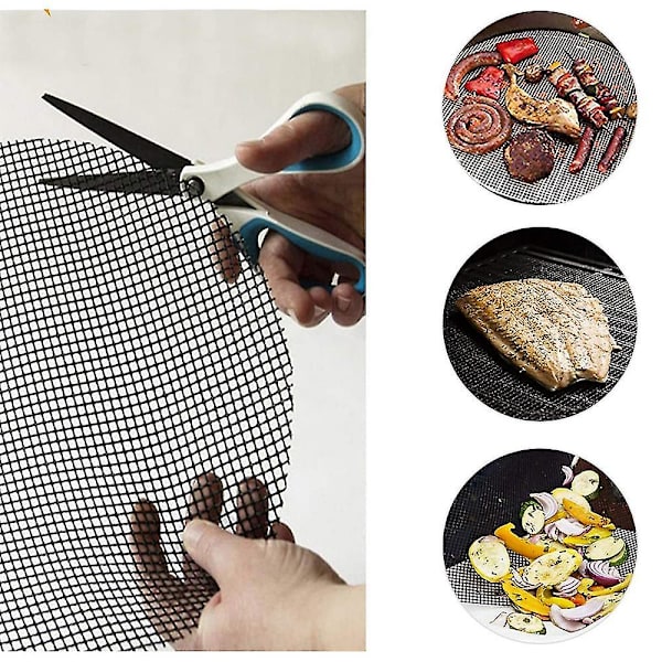 3 stk. Bbq Grill Mesh Mat Non Stick Sheet Liners Grilling Mats Nonstick