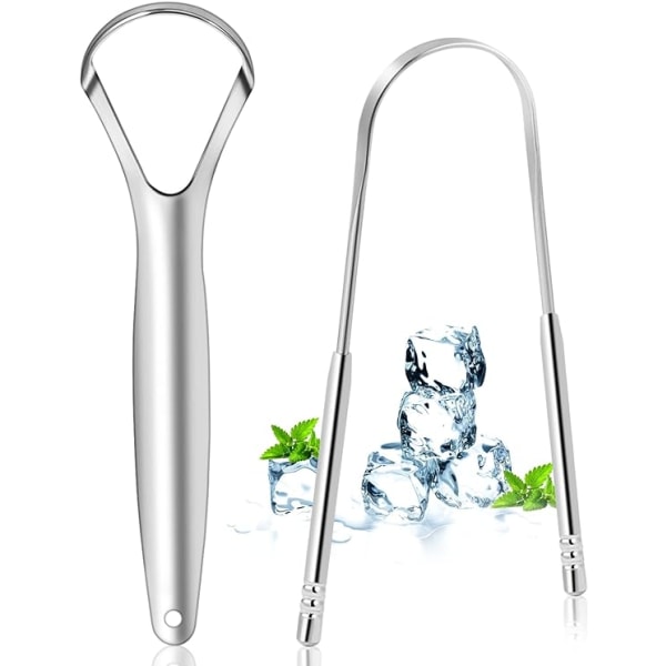 Stainless Steel Tongue Scrapers, Tongue Brush for Cleaning the Mouth, Recyclable, Easy to Clean, Ecological and Practical