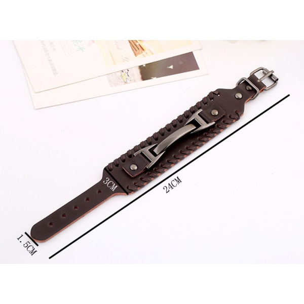 Armband i ko-läder för män, Yiwu-tillbehör, vävt läderarmband