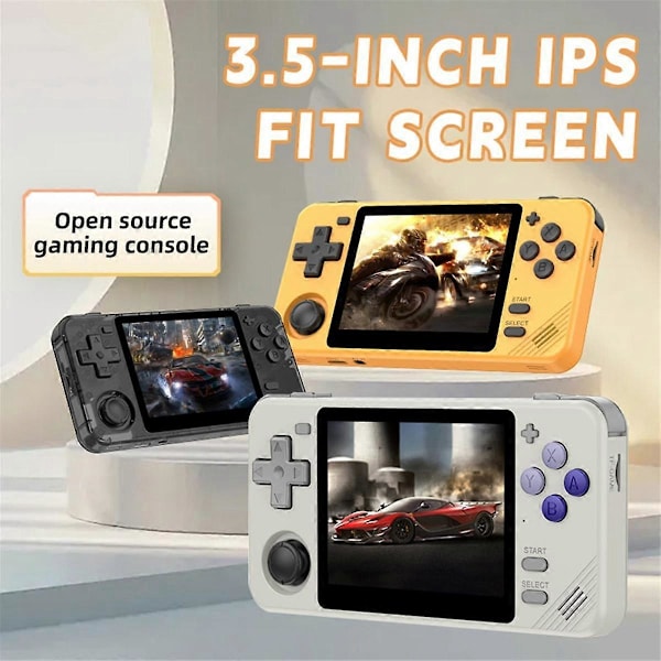 RGB10X Håndholdt Spillkonsoll 3.5 Tommers IPS Skjerm 128GB Åpen Kildekode for PSP Simulator Videospillkonsoll A