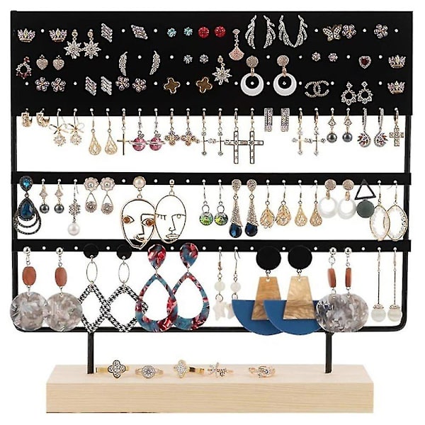 144 hullers øreholderstativ smykker display stud oppbevaringsstativ Black