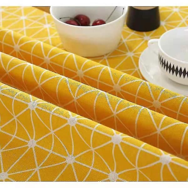 59-tommers 150 cm diameter polyester-bomulls rund duk, tilgjengelig i tre stiler Yellow