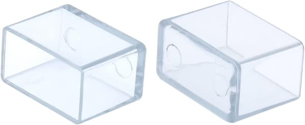12-pack rektangulära PVC-anti-scratch stolsbensöverdrag för möbelben 15 x 30 mm (1,5 x 3,0 cm) transparenta