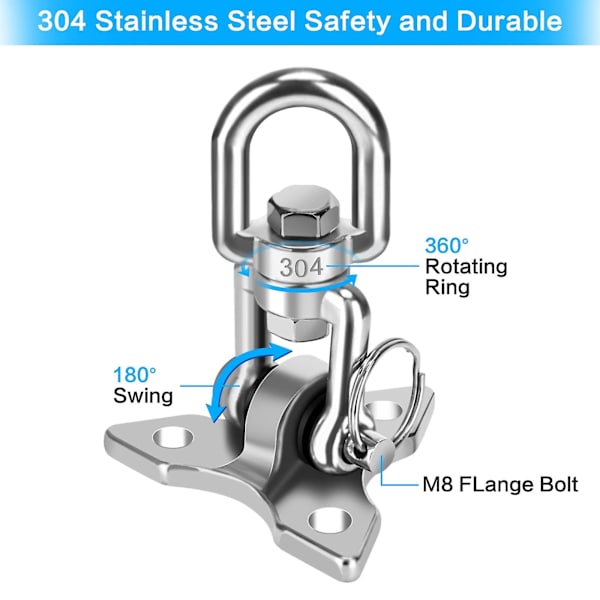 Takkrok Hängande Stol 360 Swivel Hook, Rostfritt Stål Utomhusfäste Upp Till 500kg För Takmontering Hängande Hängmatta