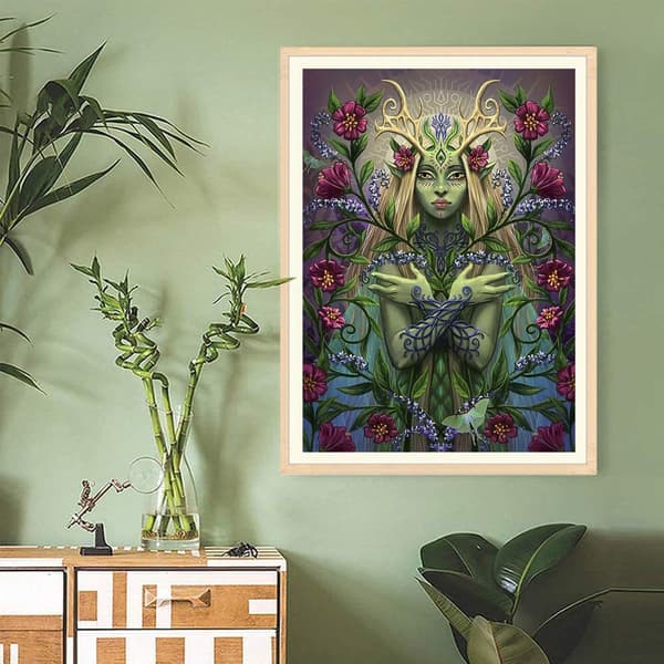 Gaia Goddess DIY 5D Diamant Maleri Sæt til Voksne, Korssting