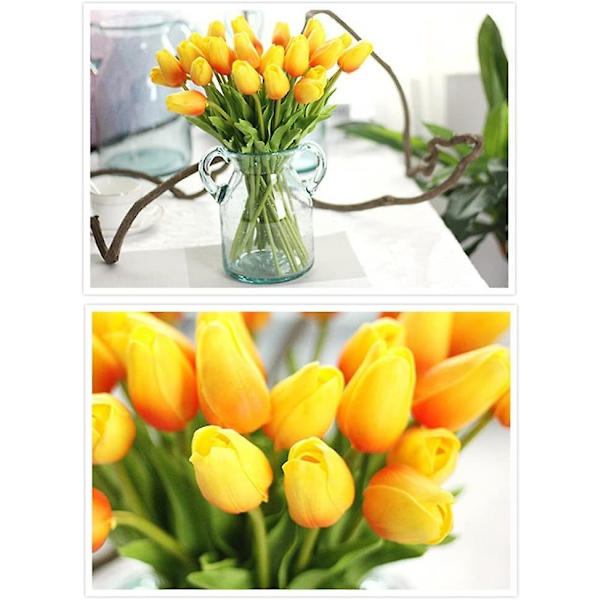 30 kpl Tekoäly Tulppaani Kukka Mini Tekokukat Hää Koti Koristeet Äidille Vaimolle Tyttöystävälle Sunset color