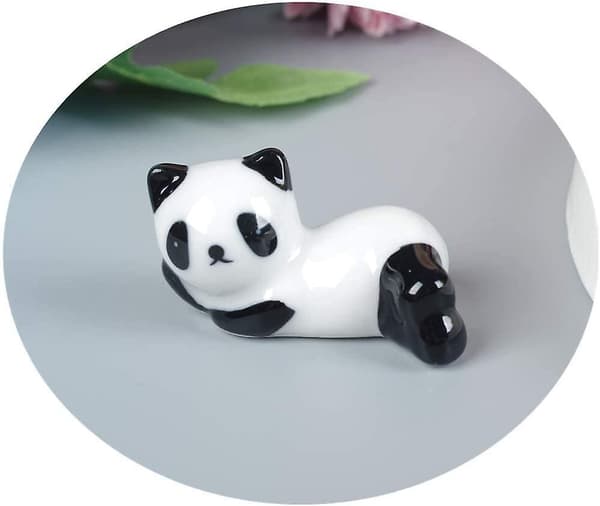 6 stk søte panda spisepinner hvile stativ holder for spisepinner, keramikk spisepinner stativ hvile stativ gave til gutter jenter barn