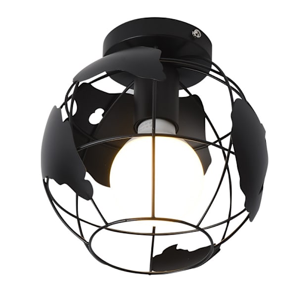 Industriell taklampe kortformet 20 cm, retro metall