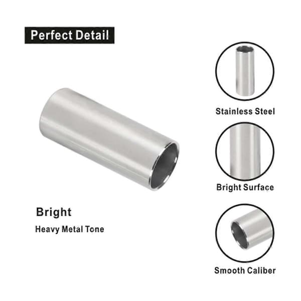 60mm Gitarr Slide Set, Rostfritt Stål Metall/Glas Finger Slides 6 st Gitarrplektrum och 4 Fingerplektrum Gitarrtillbehör