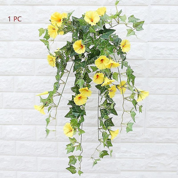 2 kpl Ripustuskorit Tekosilkkiköynnös Petunia-kukilla Yellow