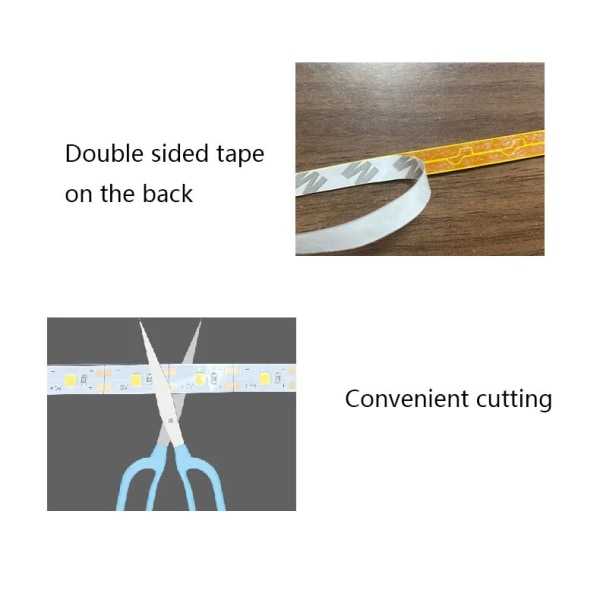 3m Hvidt Lys 5V Lampe USB Led Lys Under Skab Bevægelsessensor Nattelys Garderobeskab Lys Skabsbelysning Baggrundsbelysning TV Køkken Led Lysstrimmel