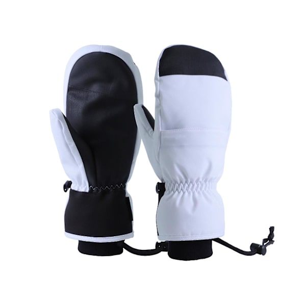 Snowboard Handsker Luffer Varme Touch Screen Vandtætte Ski Handsker White L