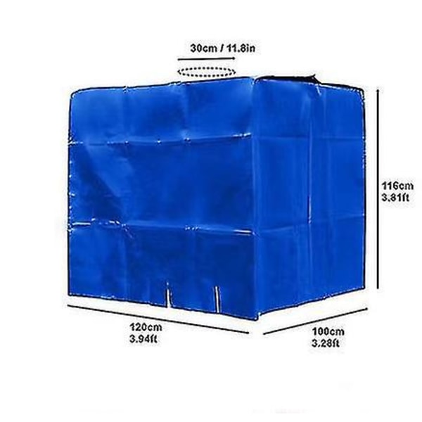 IBC-tankdæksel, regnvandstankdæksel til IBC-beholder, 1000 l vandtank, regnvandstank, UV-bestandig film, beskyttelsesdæksel Blue