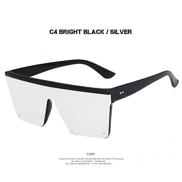 Nye Trend Store Ramme Et-stykke Uv400 Solbriller Gade Optagelse Mand/kvinde Solbriller Retro Bright-black mercury