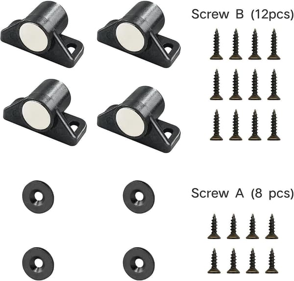 Dørmagneter Magnetisk Lukning Pakke Med 4 Black