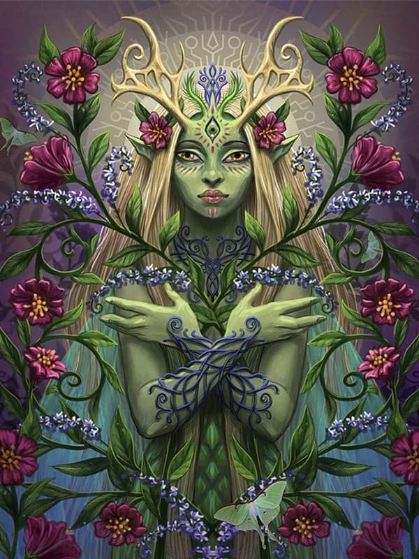 Gaia Goddess DIY 5D Diamantmålning Vuxen Målningsset, Korsstygn
