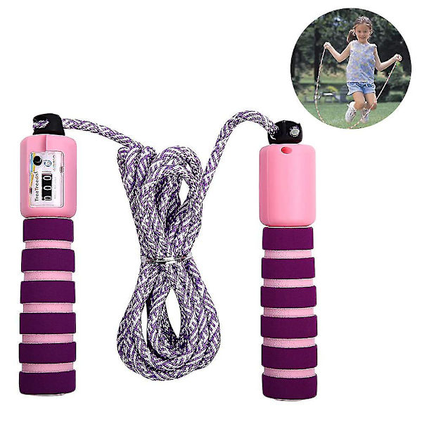Tangle-free With Ball Bearing Speed Skipping Rope Cable, Adjustable Light purple with powder