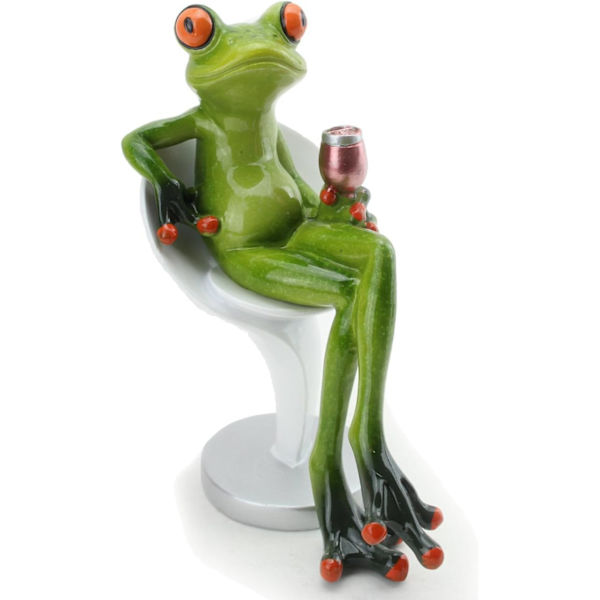 Ny og interessant froskestatue avslappende statue egnet for hjemmedekorasjon drikking