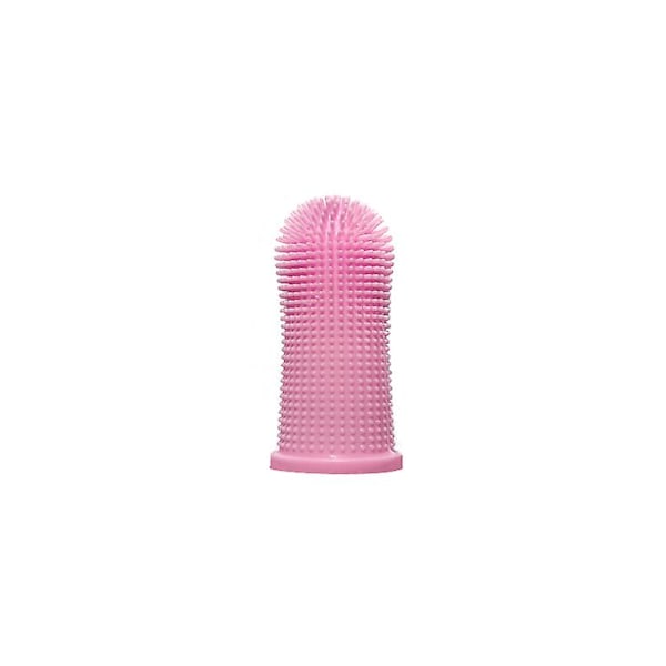 3 st Hundfinger Tandborste, Silikon Husdjursfinger Tandborste För Hundar Katter Pink