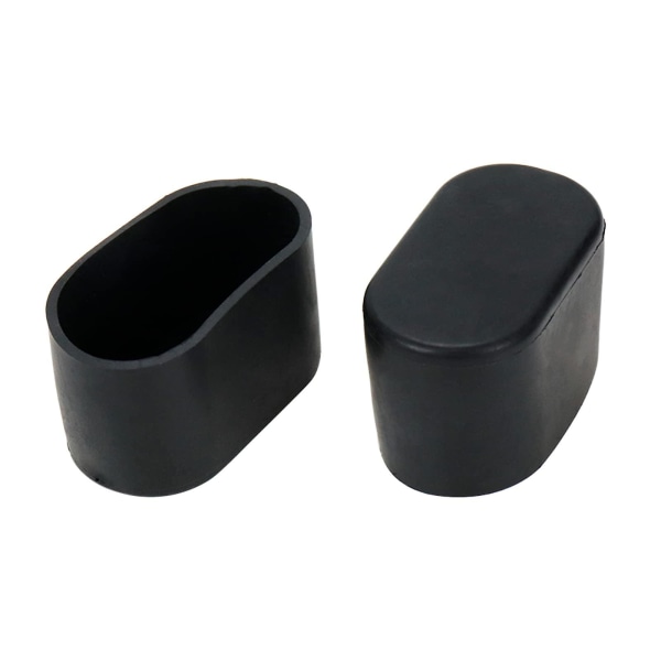 20 stk. sorte møbelfødder cover bord stol ben pad gulvbeskytter, oval, gummi og PVC 25x50mm