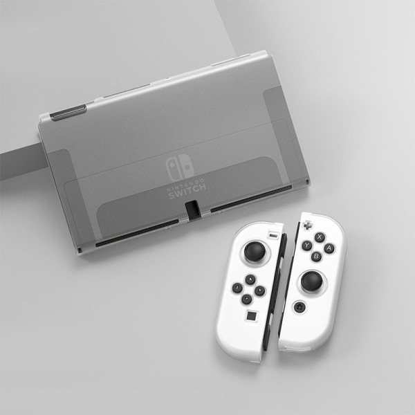 Nintendo Switch OLED-spilkonsol + spilcontroller blødt beskyttende etui, transparent frostet
