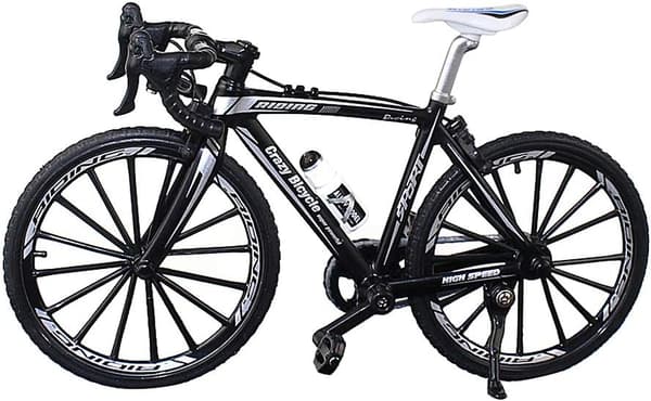1-pack: 8-legering simulering cykelmodell pendel mini cykel racing leksaksmodell samling svart