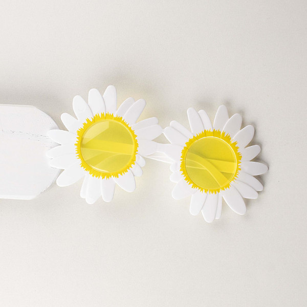 Solsikke Daisy Form Solbriller Morsomme Briller Fest Samling Piknik Fotografi Solbriller Festdekorasjon Rekvisitter White1