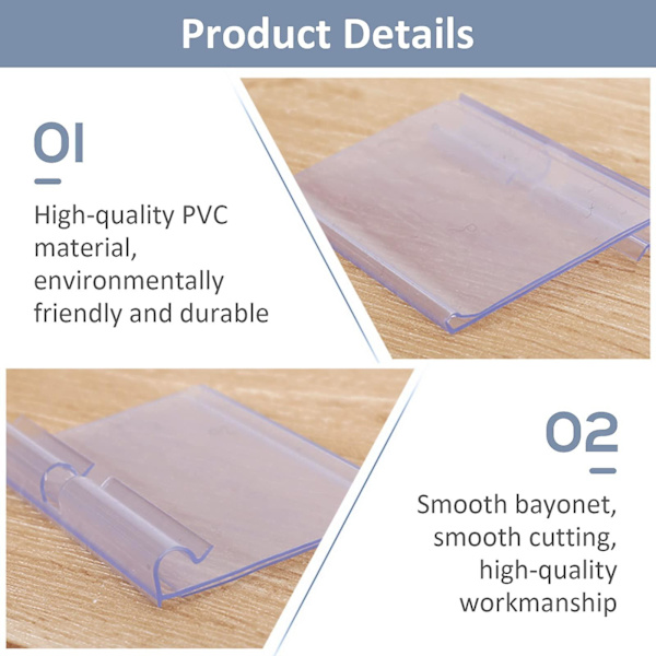 Plastik Etiket Holdere, 50 stk. 60x42mm Gennemsigtige Pvc Hylde Etiket Holdere, Pris Etiketter Til Supermarked Indkøbscenter