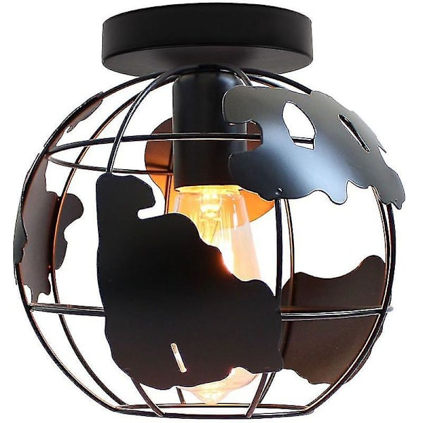 Industriell taklampe kortformet 20 cm, retro metall