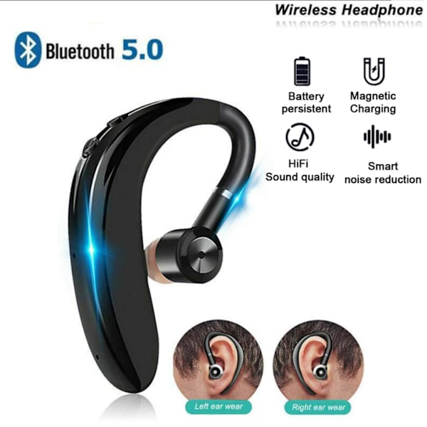 Bluetooth 5.0 øretelefon trådløst headset støjreducerende øretelefoner hovedtelefon til kørsel kontor