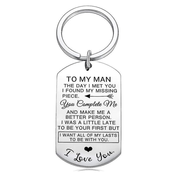 Til min mand og til min kvinde nøglering gaver til mand kone nøglering Steel Color TO MY MAN