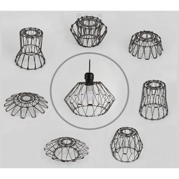 Retro multi-formet taklampe, DIY lampeskjerm S