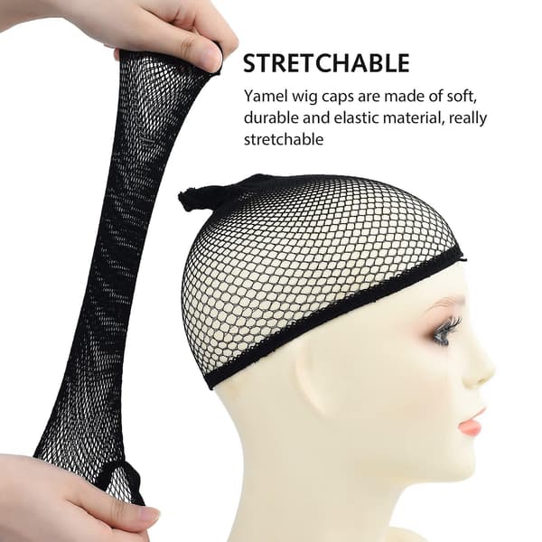 Mesh Paryk Hætte Net, 4 Stykker Hår Mesh Net Paryk Hætter, Liner Vævning Hætter Til Kvinder, Mænd, Børn Sort