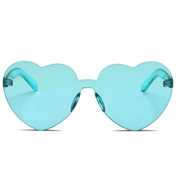 2 stycken persikahjärta solglasögon kärlekssolglasögon geléfärgade hjärtformade glasögon i ett stycke ramlösa bländande färgglasögon