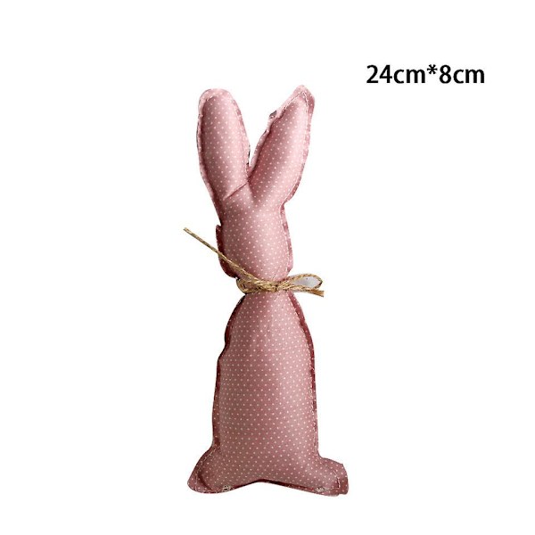 1 set tyg påskkaniner morötter färgglada bomullsägg för glad påskfest hängande dekorationer barn påsk diy gåvor leverans peach M