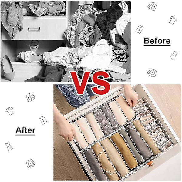 2 stk. opbevaringsboks til jeans, opbevaringsskuffe, sammenklappelig net eyeliner