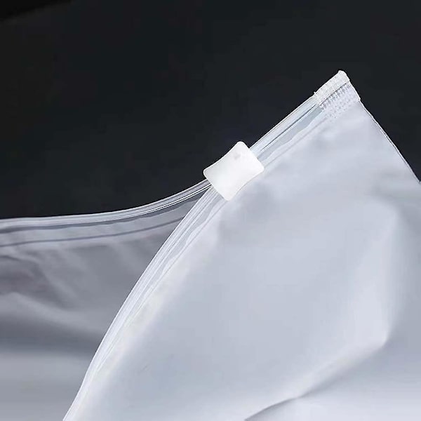 100 stk. Opbevaringspladsbesparende Tøjposer Frosted Plastic Zip-lock Beklædningsposer Rejseforsegling Opbevaringsposer 20x30cm