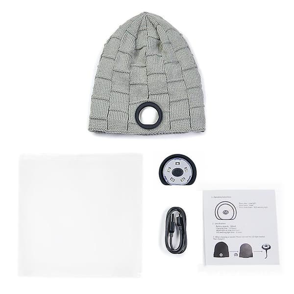 Bluetooth-lue med lys, unisex USB-oppladbar 5 LED-hodelyktlue