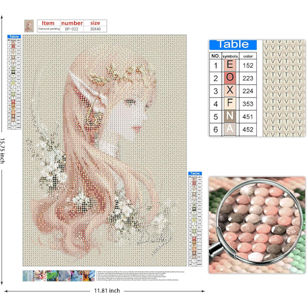 5D Diamantmaleri Sæt til Voksne Rose Pink Fairy Diamantkunst Sæt Voksen Diamant Dot Sæt Fuld Diamant Indlagt Dekorationssæt