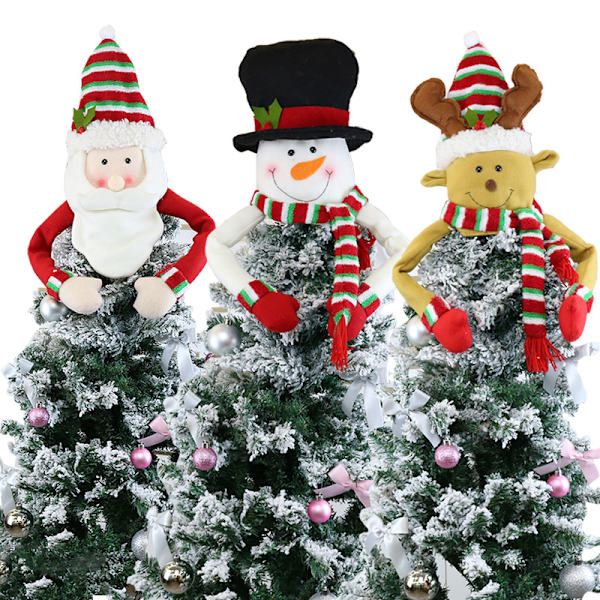 1 x Juletrær Toppstjerne Gammel Mann Liten Ornament Juleartikler Filt Juletrær Lue Henger Ornament