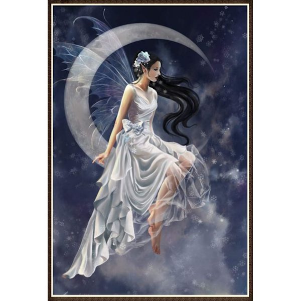 Månediamondmaleri - 5D Full Diamond Art Painting Numbers Kit Voksen DIY Hjemmeveggdekor Fe