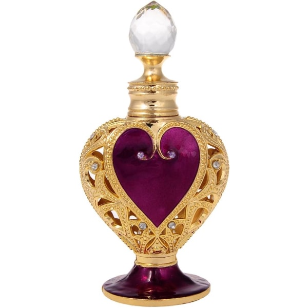 Yufeng Purple Heart Shape Emalj Tom påfyllningsbar parfymflaska