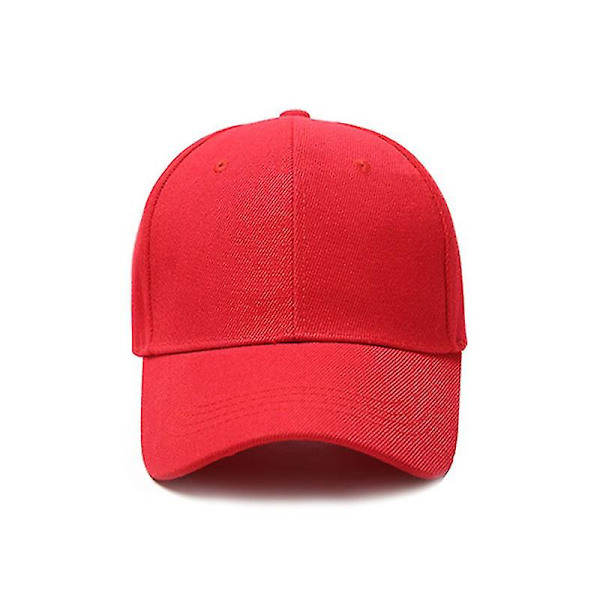 Klassiska enfärgade basebollkepsar, justerbara unisex hiphop-solhattar Red