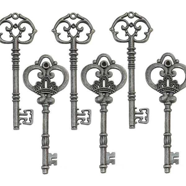 Blandat set med 20 extra stora skelettnycklar i antik brons - Set med 20 nycklar (2 stilar) - 3 1/4&quot; Nycklar B