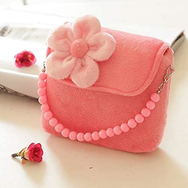 Söta tjejer Fashionabla axelväska Princess Handväskor Kawaii Blommig myntväska för små flickor Småbarn och förskolebarn Pink
